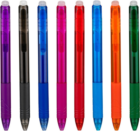 WINK Erasable Retractable Gel Pens, 0.5mm Fine Point, Multi Color Aesthetic Barrel for Smooth Writing