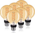 G25(G80) LED Globe Vintage Edison Bulbs, 6W Equivalent, Warm White 2500K, E26 Base, Dimmable, 6 Pack