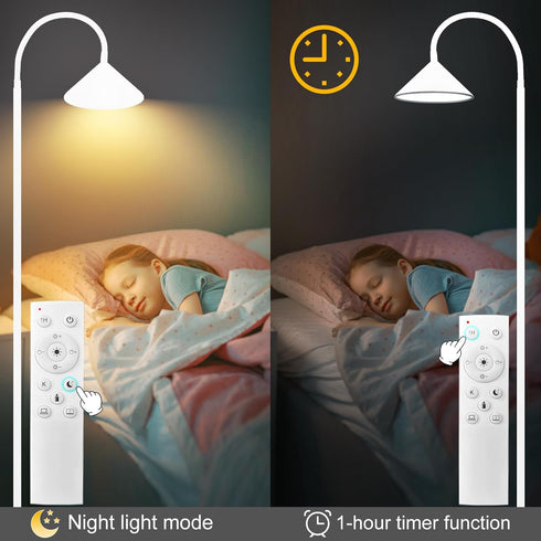 18W 2700K-6500K mukuxin LED Floor Lamp, Floor Lamp with Remote & Touch Control, Adjustable Eye Caring Standing Light