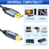 50ft 2.0 USB Printer Cable, High Speed USB A to USB B Printer Cord Compatible for Keyboard,MacBook,Printers