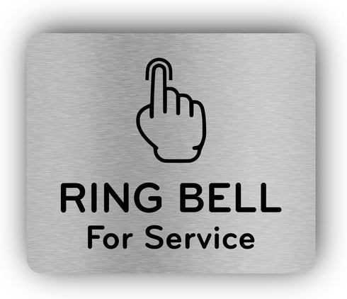 Ring Bell For Service Sign, Adhesive Waterproof Sticker or Door Notice, Silver/Gold/Black, Small Size