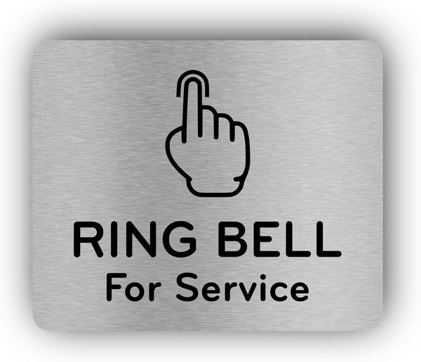 Ring Bell For Service Sign, Adhesive Waterproof Sticker or Door Notice, Silver/Gold/Black, Small Size