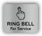 Ring Bell For Service Sign, Adhesive Waterproof Sticker or Door Notice, Silver/Gold/Black, Small Size