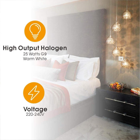 G9 Bulb 12V/24V/120V/220V 20W-60W Dimmable (10-Pack) 220V 40W Halogen Warm White Light for Chandeliers Wall Pendant
