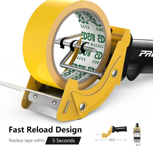 Fast Reload 2 Inch Tape Gun Dispenser - Packing Packaging Sealing Cutter TG01 (TG01-YLW)