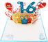 iGifts And Cards Happy 16th Birthday 3D Pop Up Greeting Card – Sweet Sixteen Gift for Granddaughter, Grandson