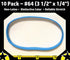 Blue Heavy-Duty Rubber Bands - 10 Non-Latex Premium Rubberbands #64 (3 1/2 X 1/4 Inch) for Office Home Use