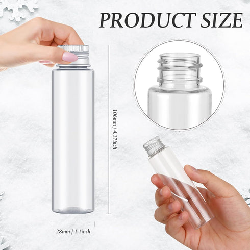 Tioncy 150 Pcs Clear Plastic Test Tubes, 50 ml Vials with Caps for Storage and Experiments
