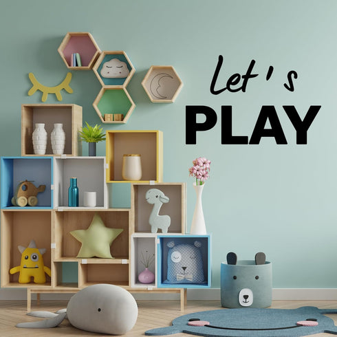 Let's Play Wall Decals Kids Room Wall Stickers, Removable Vinyl DIY Wall Murals Wallpaper for Nursery Children Baby