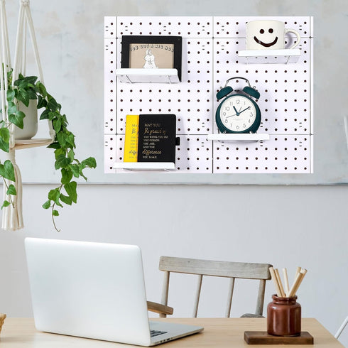 4 Pcs Pegboard Shelves Wall Organizer, Steel Tray Pegboard Accessories for Craft Garage Kitchen