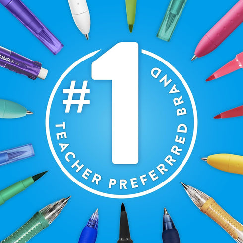 Paper Mate Flair Medium Felt Tip Stick Pen, Blue Ink, .7mm, Dozen