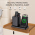 Multi-Functional Pen Holder for Desk,Black Vegan Leather Desk Organizers with Remote Control Holder,Pencil Holder