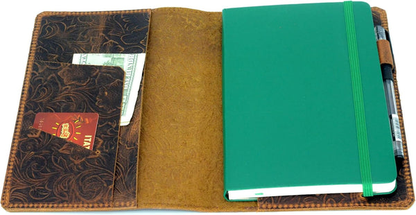 JJNUSA Leather Cover for Moleskine Large Hard Cover, Distressed Leather Travel Journal for 5"x 8.25" Writing Diary
