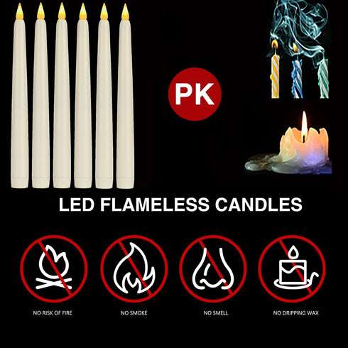3D 9.60.8 Inches 3) Flameless Taper Candles with Remote Control and Timer, Battery Operated LED Candlesticks