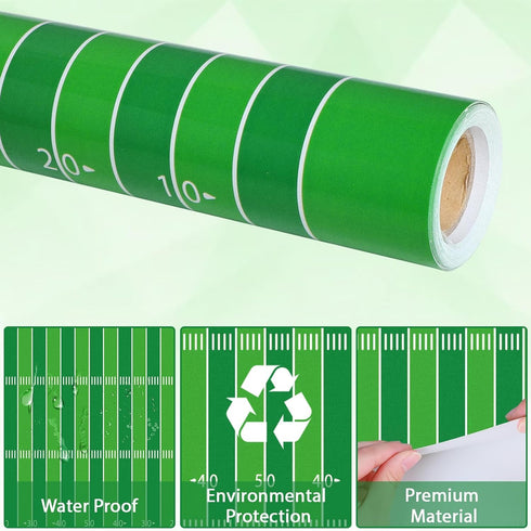 Football Bulletin Board Paper Roll, Fade Resistant Green Field Background, Classroom Decoration Poster for Arts Crafts
