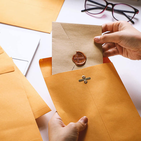 Ctosree 120 Pcs Manilla Envelopes - Clasp Envelopes Bulk Brown Kraft Catalog Envelopes with Gummed Seal (6 x 9 Inch)