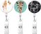 Nurse Badge Reel Retractable ID Badge Holder Reels with Alligator Clip, Decorative Giraffe Badge Reel Clip, 3 Pack