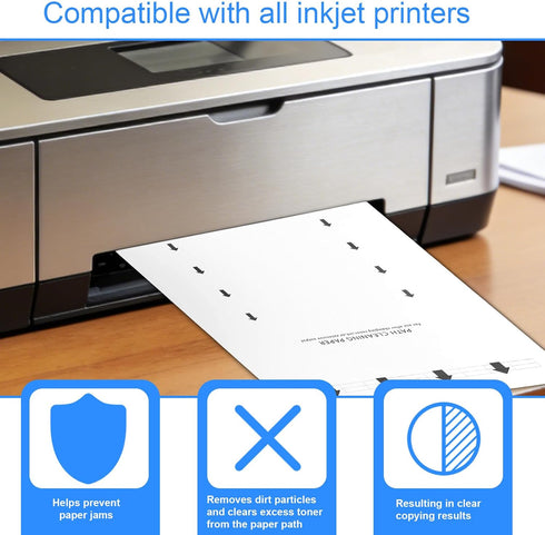 Fukaisu 30Pcs 11.2x8.26in Printer Cleaning Sheets, Universal Cleaning Paper for Inkjet Printers Removes Dust & Debris