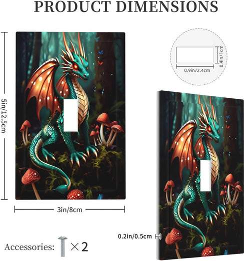 HTSAHKV 3 5 Inch Cool Flying Dragon Wall Plate Light Switch Cover Single Gang Outlet Faceplate Print Plate Cover X