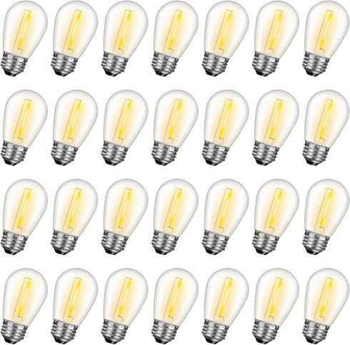 GvvooHome 28 Pack S14 Bulbs for Outdoor String Lights, Shatterproof LED Replacement