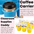 6 Pack 6 6Colors NINU Classroom Caddy Organizer with Handle, Plastic Drink Cup Caddy Holder, Compartments for Kids