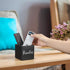 DRASTAR Mini Remote Holder, TV Remote Control Organizer, Small Wooden Caddy for Nightstand, Black