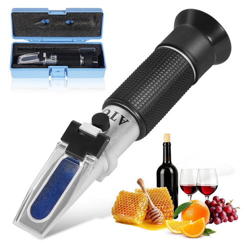 GYE Brix Refractometer with ATC, Dual Scale - Specific Gravity & Brix, Hydrometer