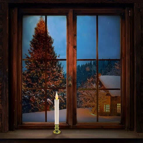 9-inch 1 Count Brite Star Battery Operated LED Candles - Flickering Flameless Candles with Timer - Perfect for Indoor