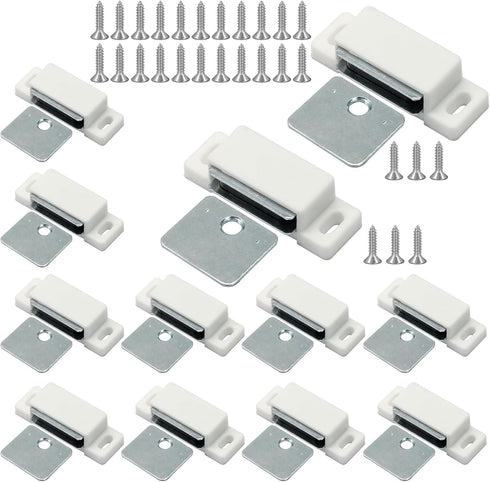 Jersvimc 12Pcs Cabinet Door Magnets Catch Magnetic Door Catch, Magnetic Shutter Hardware Drawer