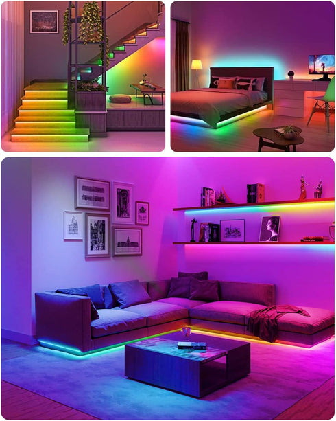 16.4FT, 55-85 inch Daymeet LED Strip Lights RGBIC LED Lights for TV for TV Led Backlight Rainbow Color Changing Led TV