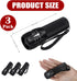 Vocect 3 Set, Pcs Mini Flashlights, High Lumen Pocket Tactical Flashlight Adjustable Focus Zoom Torch Lights Powered by