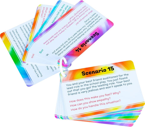 Really Good Stuff Social Skills Discussion Cards, Set of 20 for Kids - Social Emotional Learning Activities