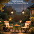 Lightess Outdoor Chandelier for Gazebo Lights Battery Operated, Black Battery Powered Hanging Light Pendant Waterproof
