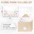 Spakyzo 20-Pack 4" 6", 300gsm Thank You Cards with Envelopes & Stickers Watercolor Floral Blank Note Cards, x Heavy