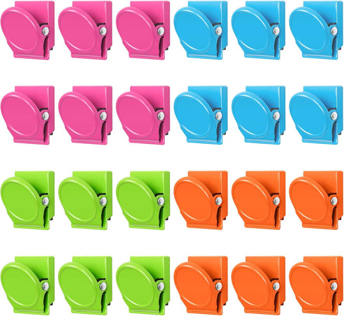 VNDUEEY 24 Pcs Magnetic Clips, Heavy Duty Metal Clips for Whiteboard, Fridge, Locker, Photo Displays