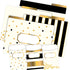 Barker Creek Designer File Folder and Library Pocket Set, Gold, 12 Colorful Folders and 30 Peel & Stick Library Pockets