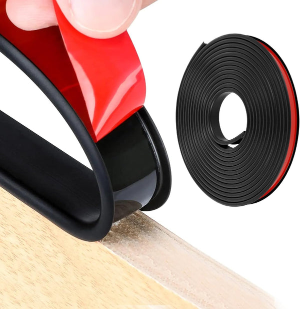 U-Shape Edge Banding, 16.4ft Self Adhesive Black Veneer Edging Trim for Countertop, Table, Cabinet Repair Furniture