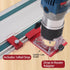 KETIPED MGJ-106R Aluminum Router Guide Rail Adapte with Rail Stop for Fixed Base Trim Routers, Compatible