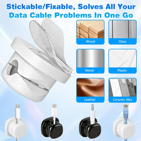 Generic 6 Pcs Magnetic Cord Organizer Holder,Magnetic Cable Clips,Cord Holder,Under Desk Cable Management