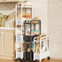 4 Slim Rolling Storage Cart for Small Space, Tier White Utility Cart Shelves Organizer, Plastic Storage Cart on Wheels