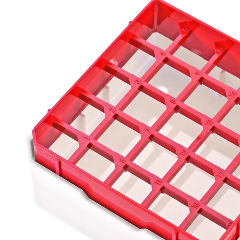 uxcell Centrifuge Tube Freezer Storage Box, 25 Places Waterproof Polypropylene Holder Rack for 1.8/2ml Microcentrifuge