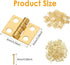 LiZEROGDAX 50Pcs 10 8mm 180 Gold x Mini Dollhouse Hinges Degree Tiny Hinge for Miniature Furniture Jewelry Box, Small