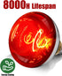 VORIGY 250W R40 Bulbs, 8000 E26 6 Pack Red Heat Lamp Hours Rated, Infrared Flood Light, Brooder Heating Lamp