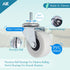 M6-1.0 2 Inch M6 15mm Set 4 (2 2 Threaded Stem Caster Wheels, PVC Silent Castors, x Replacement Wheels for Utility