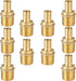 10-Pack PEX Fittings, 1/2" PEX x 1/2" Male NPT, Brass Crimp Fitting for Pex Pipes, ASTM F1807