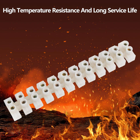 DIANN 10pcs Terminal Block Set, 12-Position Dual Row Terminal Strip Screw Terminal Electric Barrier Block for Home