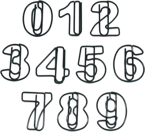 Butler in the Home 100 Count Black Paper Clips for A-Z Alphabet Letters or 0-9 Numbers, Gift Box Included