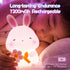 3 Dimmable 1200mAh Bunny Night Light for Kids, Level Rabbit Nursery Nightlight, Soft Silicone Bedside Touch Lamps, Cute