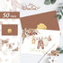 50 Pack Whaline Baby Shower Thank You Cards Boxed Boho Floral Bear Cloth Note Cards with Envelopes Stickers Greeting