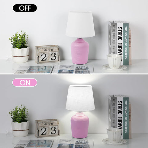 Sucolite 11.8'' Set 2, Small Table Lamps of Bedside Nightstand Lamps for Bedroom Kids Room, Cute Desk Lamps